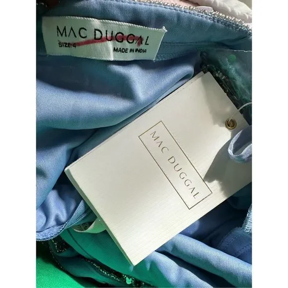 MAC DUGGAL HALTER NECK EMBELLISHED DETAILED BACK GOWN - Picture 10 of 11